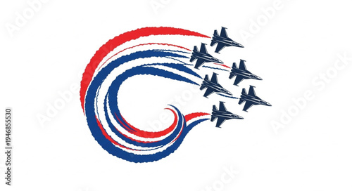 Fighter Jets in Formation Flight.