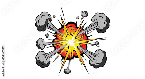 Explosion with Smoke and Flames.