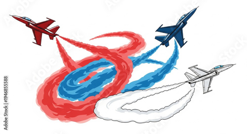 Fighter Jets in Formation Flight.