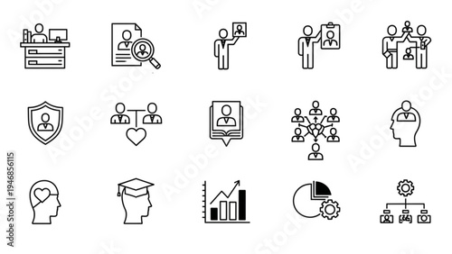 Vector icon sheet of business people and social interactions
