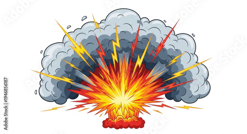 Explosion with Yellow Lightning.