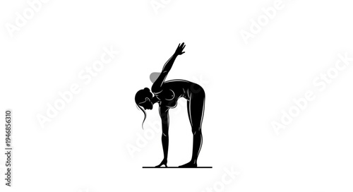 Silhouette of a person performing a yoga pose on a white background.