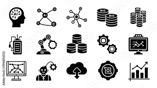 Vector Icon Sheet of Business and Technology Symbols