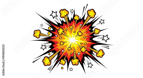 Explosion with Yellow Stars.