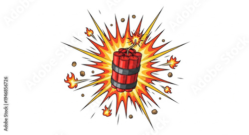 Explosive Dynamite Stick Blowing Up.