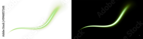 Fotografija PNG image of A dynamic and luminous green glowing light streak abstractly curvin