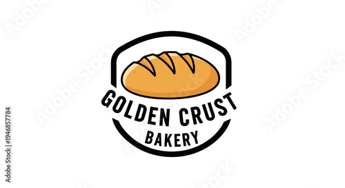 Golden Crust Bakery Bread Logo Design.