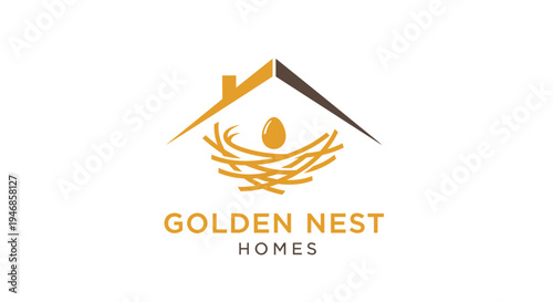 Golden Nest Homes logo with bird.