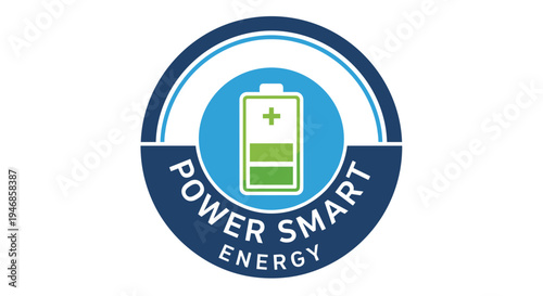 Green battery icon on blue logo.
