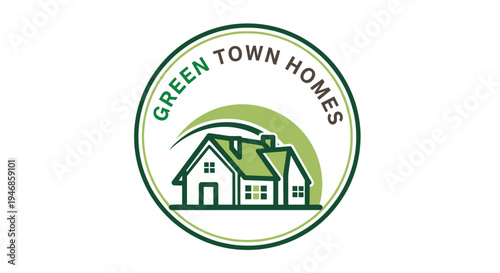 Green Town Homes Logo Design.