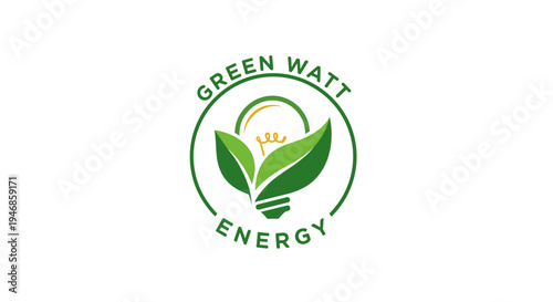 Green Watt Energy Logo Design 3.