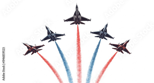 Fighter Jets Leaving Trailing Smoke.