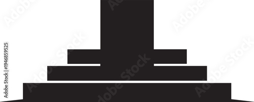 Vector silhouette of tiered monument base for award or symbol illustration