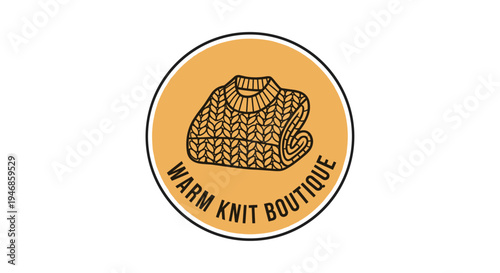 Knit sweater logo with warm design.