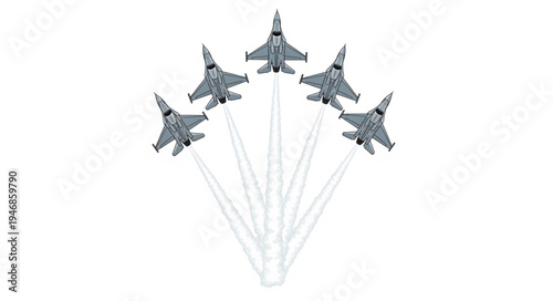 Fighter Jets Military Aircraft Formation.