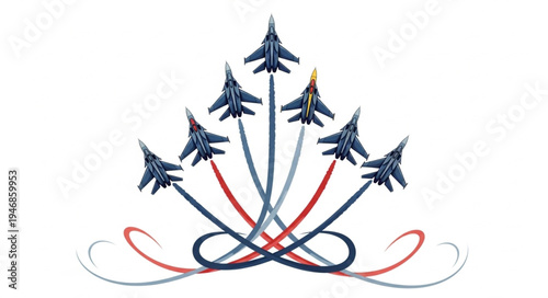 Fighter Jets Military Aviation Formation.