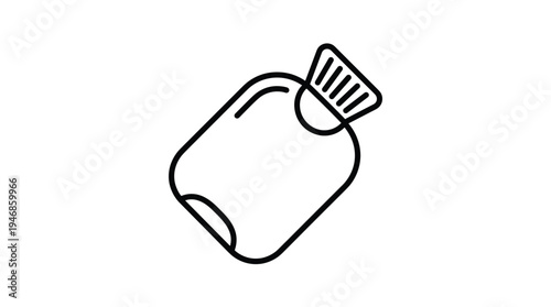 This clean line art vector icon depicts a sleek, rounded bottle or container, ideal for healthcare, beauty, and product branding. Simple, modern, versatile.