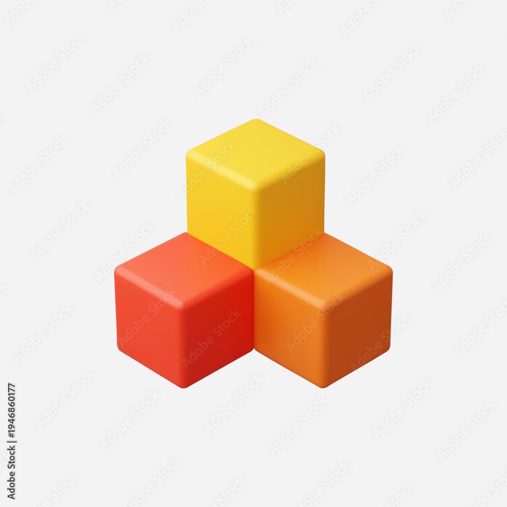 Obraz premium 3d Realistic Cubes icon vector illustration