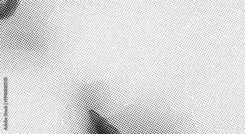 Halftone dot pattern texture background in black and white, abstract graphic element, design element, print texture, noise texture, grunge texture, retro background