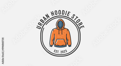 Orange hoodie with kangaroo pocket.