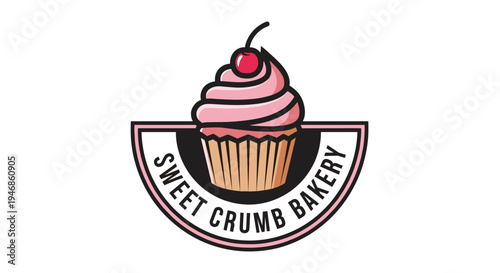 Pink frosted cupcake with cherry on top 4.