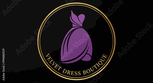 Purple dress boutique logo design.