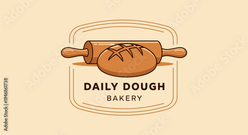 Rolling pin with bread loaf.