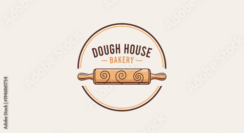 Rolling pin with dough house bakery.