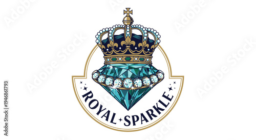 Royal crown on diamond emblem.