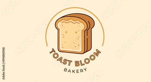 Slice of bread from bakery logo.