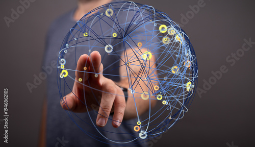 Abstract image of a hand to...