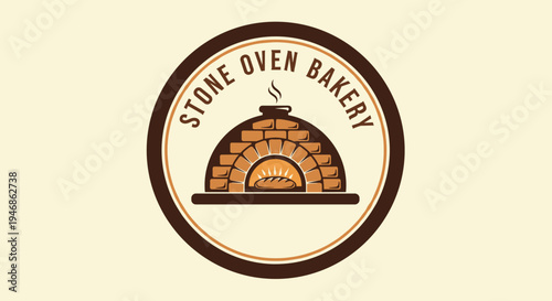 stone oven bakery logo emblem.