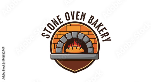 Stone oven bakery logo illustration.