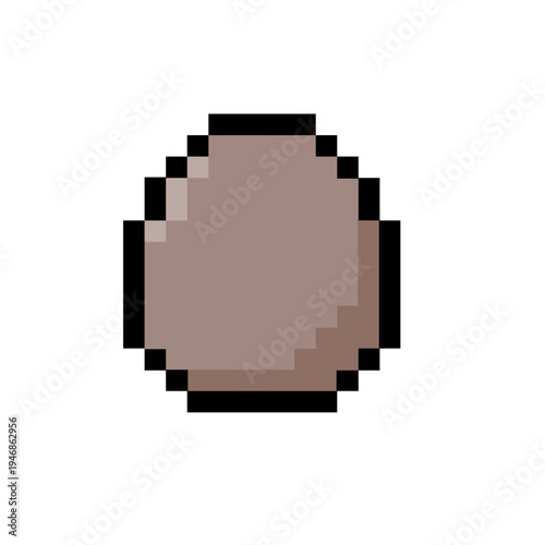 A charming pixelated depiction of an essential dietary item, rendered with a classic video game aesthetic, perfect for digital projects and retro themes, showcasing a simple brown shell