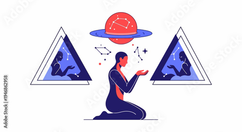 Zodiac Gemini Balance and Astrology Concept