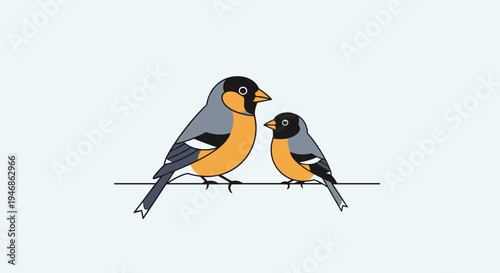 Two birds sitting on a branch.
