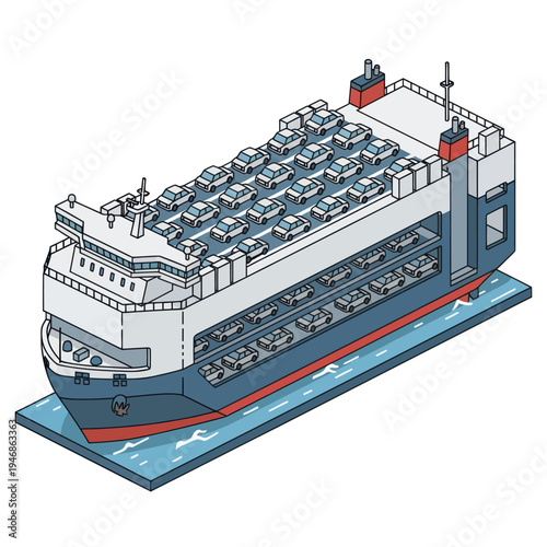 Container Ship Vessel Cargo Transportation.