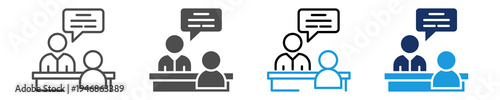 interview icon set with multi concept