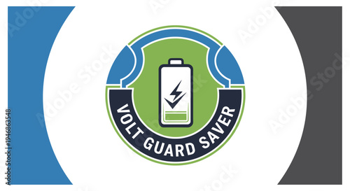 Volt Guard Saver Battery Logo Icon.