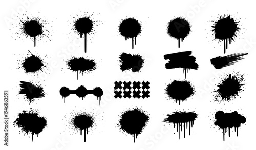 Graffiti Spray Paint Drip Template – Urban Street Art Vector