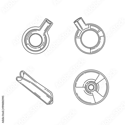 Set of handdrawn icons representing gym equipment and accessories.