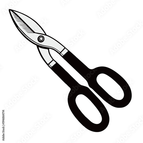 Pruning Shears Vector Icon Garden Scissors or Tin Snips Silhouette for Workshop and Gardening Tool Design