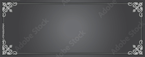 Black and white vintage frame, decorated corners.