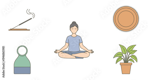 Woman Sitting in Lotus Position Meditating.