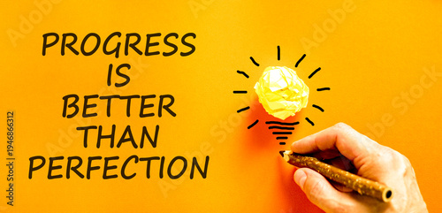 Fényképezés Progress or perfection words symbol