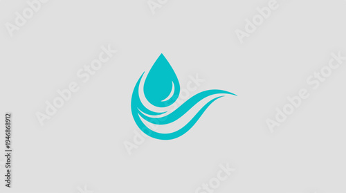 Abstract water drop logo design for environmental protection.