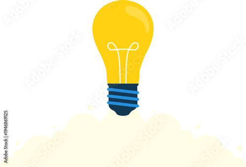 Lightbulb Creativity and Innovation Day Illustration. Idea, Thinking, Problem Solving Illustration. Vector isolated