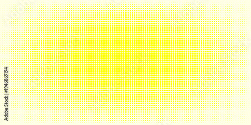 Abstract yellow halftone dots background with centered radial gradient pattern for pop art and comic design. vector illustration