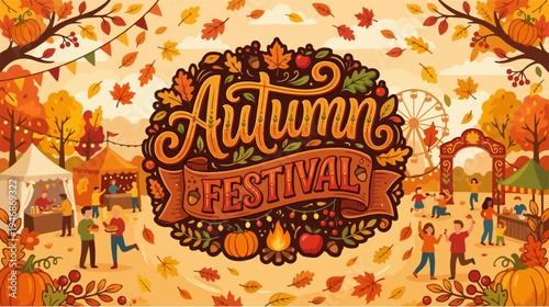 Autumn Festival Celebration with Festive Decorations and Activities.