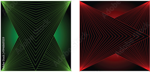 Set of 2 abstract geometric background templates vector